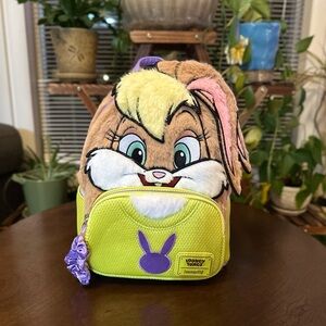 Loungefly Looney Tunes Lola Bunny Figural Fuzzy Mini Backpack